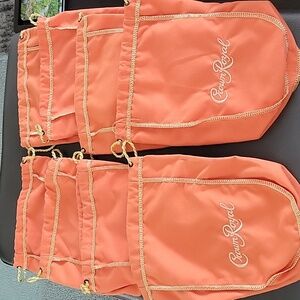 Lot of 8 Orange Crown Royal Bags